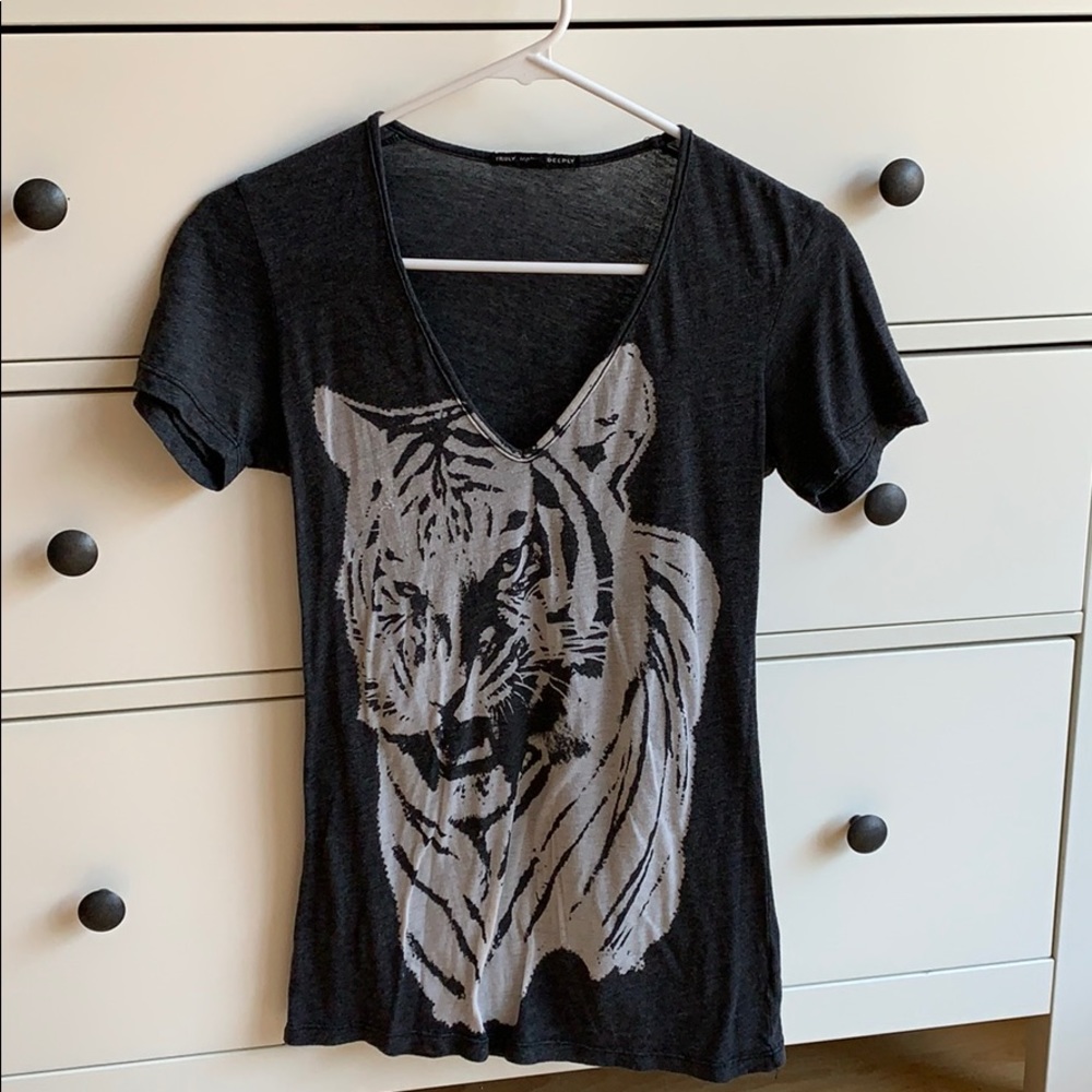Gray Tiger V Neck
